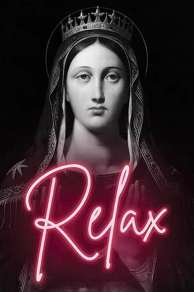 Dark Academia Portrait With Neon Quote by Bona Fidesa multi panel art