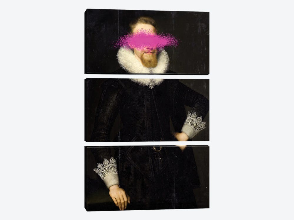 Surreal Collages Of Renaissance Portraits by Bona Fidesa 3-piece Canvas Art Print