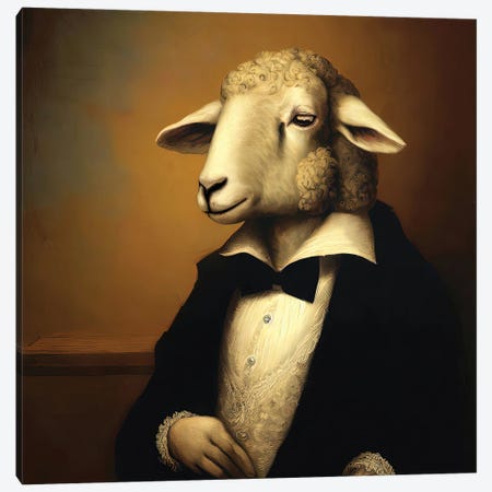 Noble Sheep Canvas Print #BFD614} by Bona Fidesa Art Print