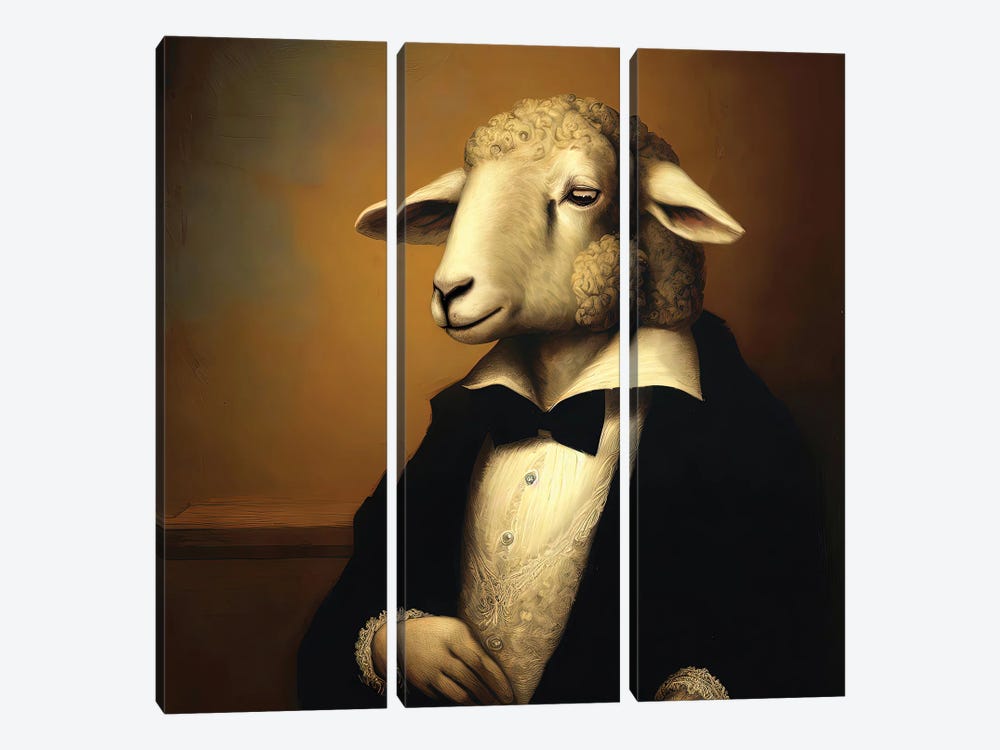 Noble Sheep by Bona Fidesa 3-piece Canvas Wall Art