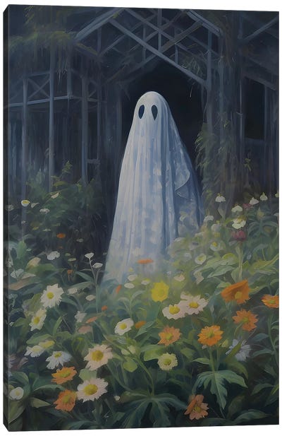 Botanical Ghost In Greenhouse Canvas Art Print - Ghost Art