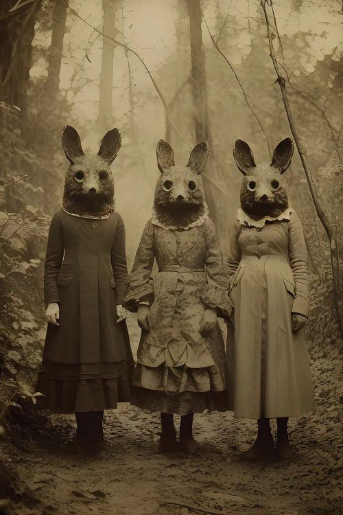 Rabbit Cult Of The Forest by Bona Fidesa wall art