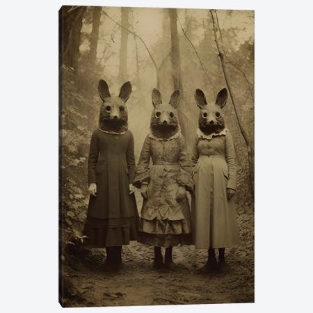 Rabbit Cult Of The Forest Canvas Print #BFD623} by Bona Fidesa Canvas Art Print