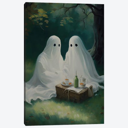 Ghost Couple Having A Picnic Canvas Print #BFD629} by Bona Fidesa Canvas Art Print