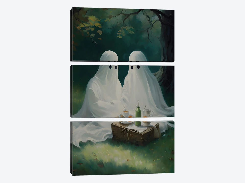 Ghost Couple Having A Picnic by Bona Fidesa 3-piece Canvas Artwork