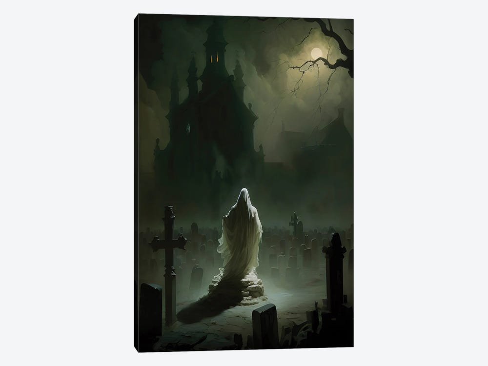 Ghost In The Graveyard By Moonlight by Bona Fidesa 1-piece Canvas Artwork