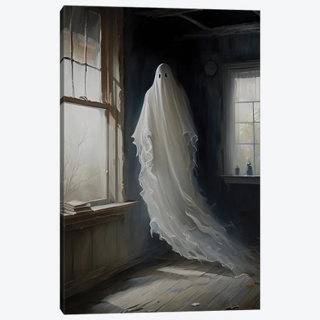 Ghost Haunting Abandoned House Canvas Print #BFD634} by Bona Fidesa Art Print
