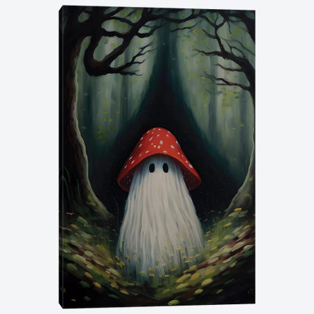 Mushroom Ghost Canvas Print #BFD641} by Bona Fidesa Art Print