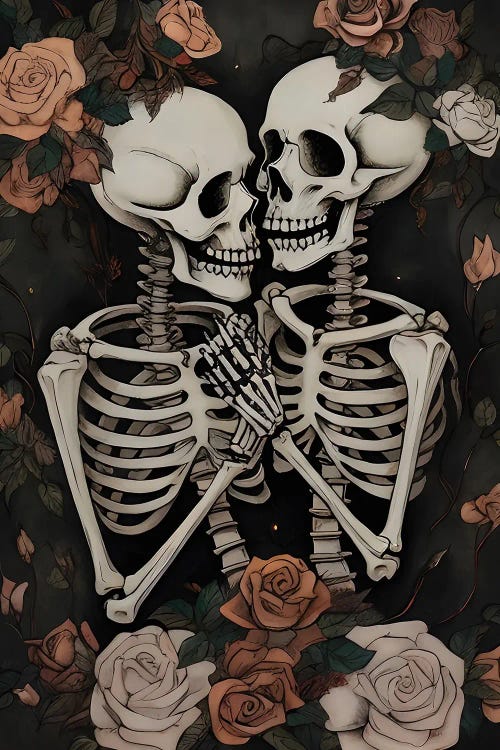 Gothic Romantic Skeleton Couple