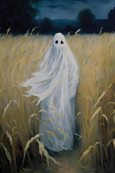 Ghost Standing In A Cornfield by Bona Fidesa framed wall art