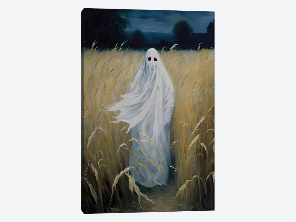 Ghost Standing In A Cornfield by Bona Fidesa 1-piece Canvas Wall Art