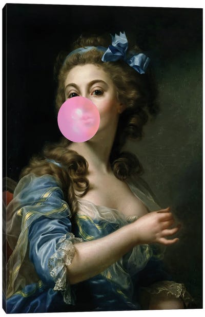 Bubblegum Portrait Canvas Art Print - Candy Art