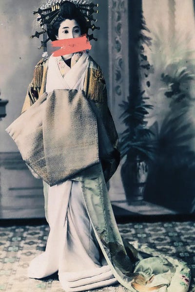 Altered Geisha Portrait by Bona Fidesa art print