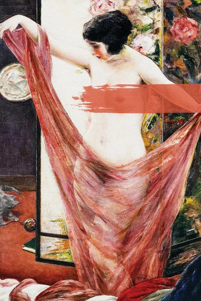 Altered Vintage Nude Geisha Portrait by Bona Fidesa framed wall art