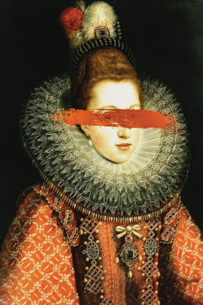 Noblewoman In Orange Dress by Bona Fidesa art print