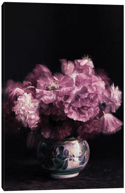 Pink Peonies In Vase Canvas Art Print - Bona Fidesa