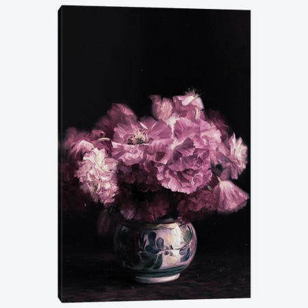 Pink Peonies In Vase Canvas Print #BFD81} by Bona Fidesa Canvas Art Print
