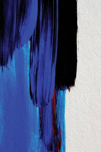 Blue And Black Brush Strokes by Bona Fidesa art print