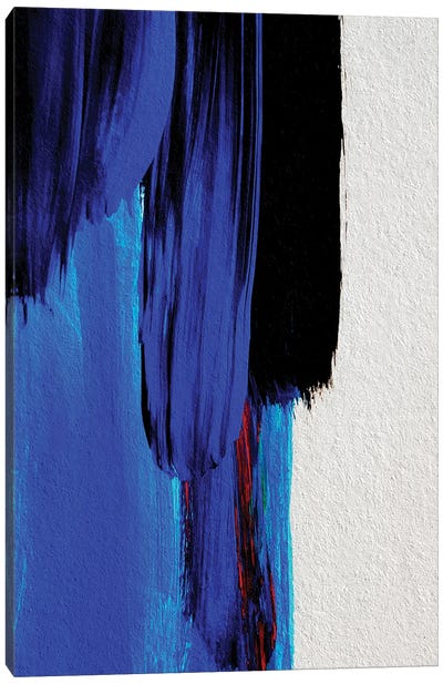 Blue And Black Brush Strokes Canvas Art Print - Bona Fidesa