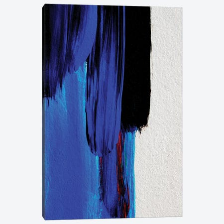 Blue And Black Brush Strokes Canvas Print #BFD82} by Bona Fidesa Art Print