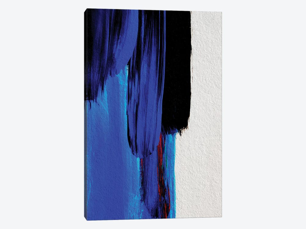 Blue And Black Brush Strokes by Bona Fidesa 1-piece Art Print