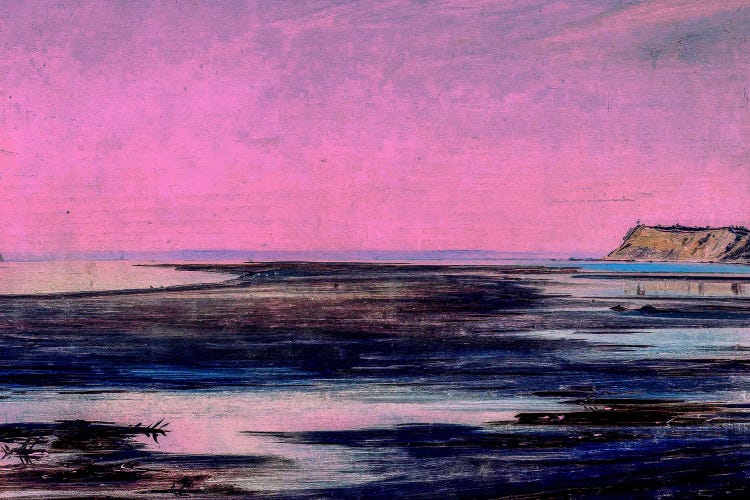 Dramatic Pink And Green Seascape