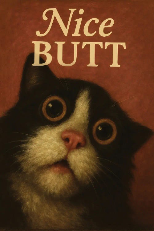 Nice Butt - Cat Meme by Bona Fidesa wall art