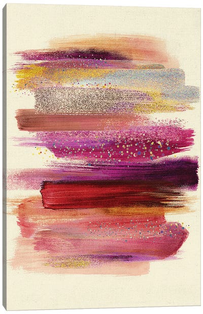 Pink Tones Brush Strokes Canvas Art Print - Bona Fidesa