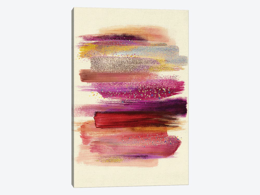 Pink Tones Brush Strokes by Bona Fidesa 1-piece Canvas Print