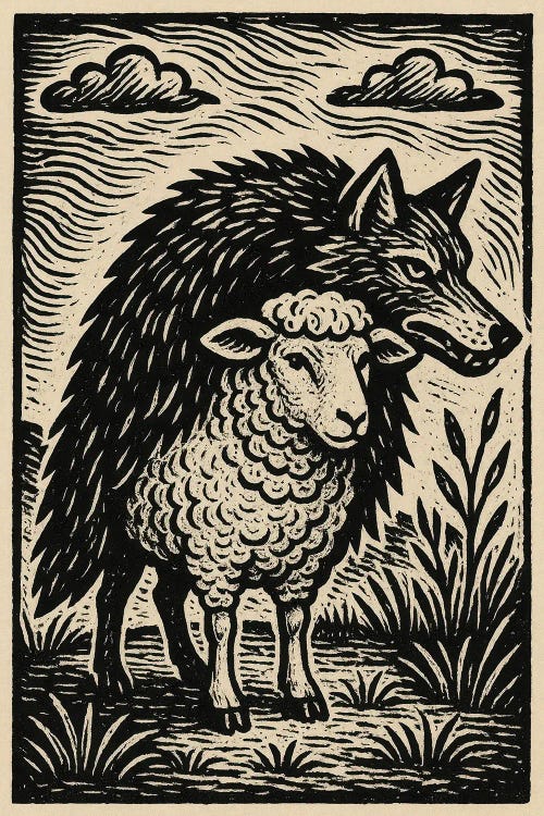 Wolf In Sheep Clothing by Bona Fidesa wall art
