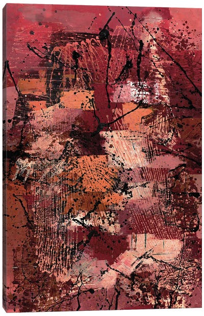 Red Tones Abstract Painting Canvas Art Print - Bona Fidesa