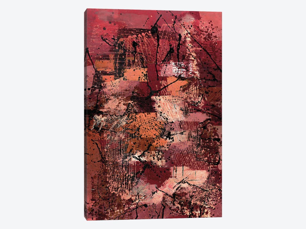 Red Tones Abstract Painting by Bona Fidesa 1-piece Canvas Art Print