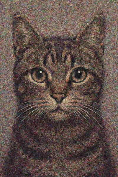 Pixelated Cat Portrait by Bona Fidesa multi panel art