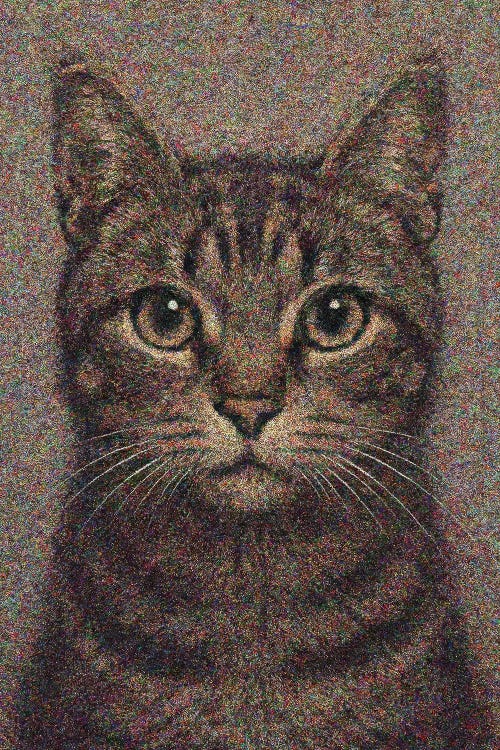 Pixelated Cat Portrait by Bona Fidesa wall art