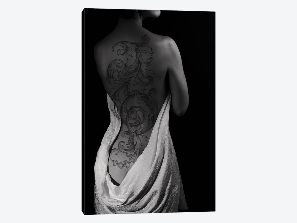 Portrait Of Sexy Woman With Back Tattoo by Bona Fidesa 1-piece Canvas Wall Art