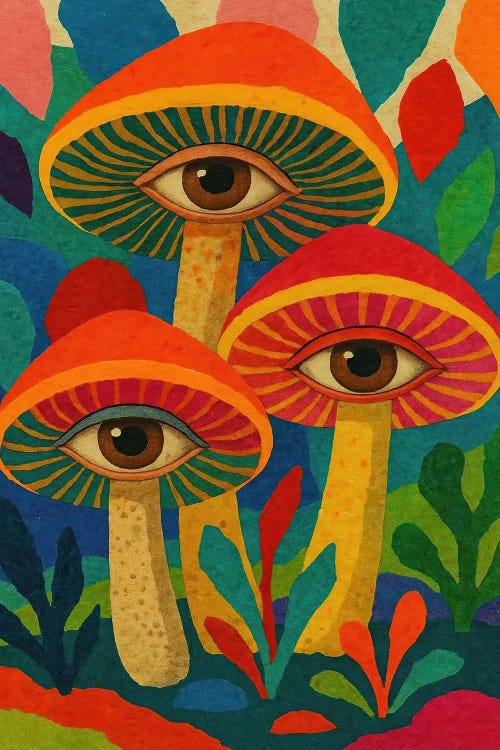 Psychedelic Eye Mushrooms by Bona Fidesa wall art