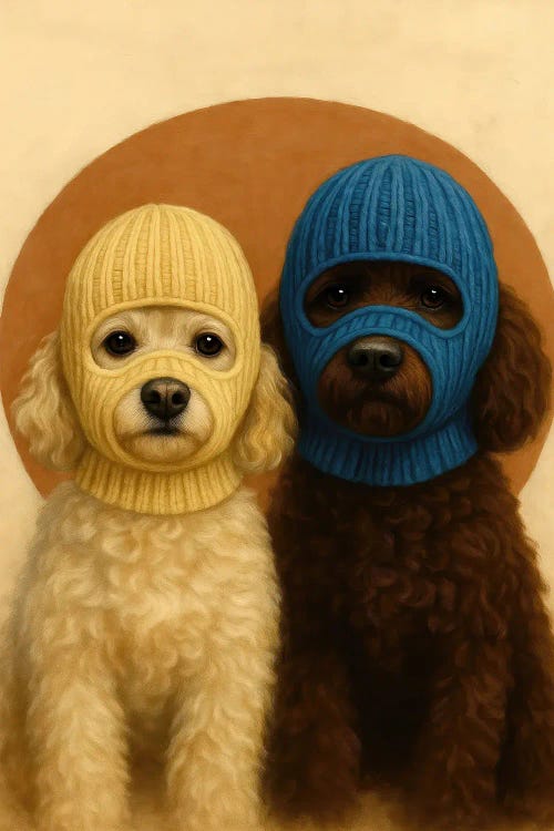 Dogs In Knitted Masks