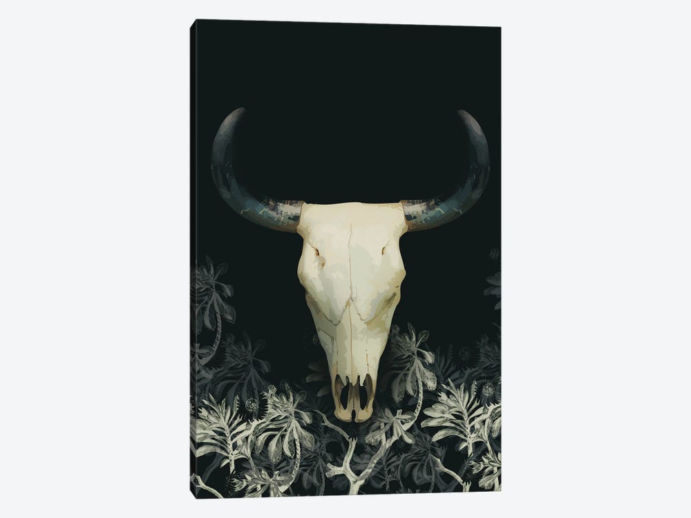 Bull Skull Collage by Bona Fidesa 1-piece Canvas Wall Art