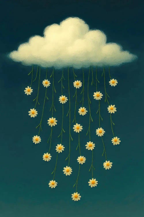 Cloud Raining Daisies by Bona Fidesa wall art