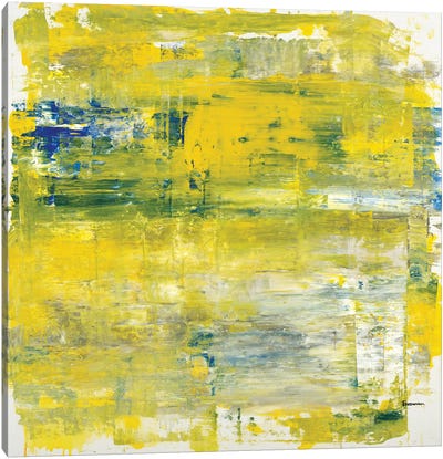 Objekt-110 Canvas Art Print - Blue & Yellow Art