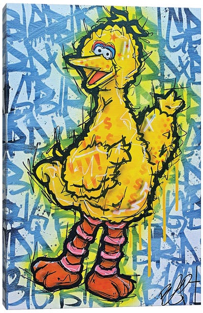 Big Bird Canvas Art Print - Kids TV Show Art