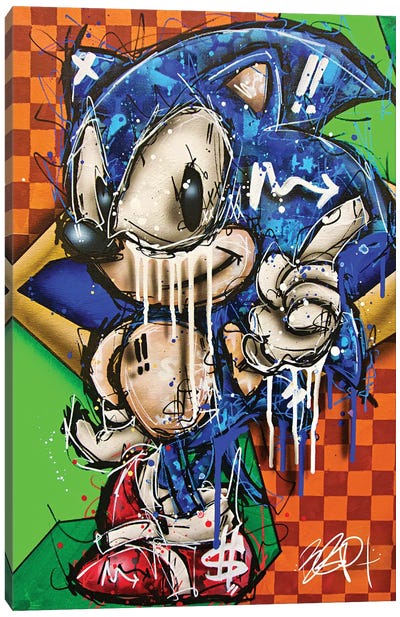 Blue Blur Canvas Art Print - Sonic the Hedgehog
