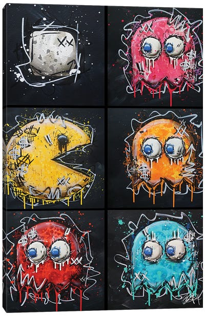 Chasing Pac Canvas Art Print - Pac-Man