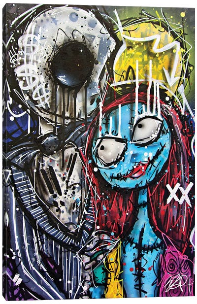 Dripping Love Canvas Art Print - The Nightmare Before Christmas