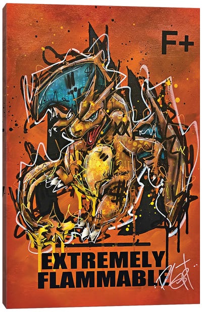 Extremely Flammable Canvas Art Print - Pokémon