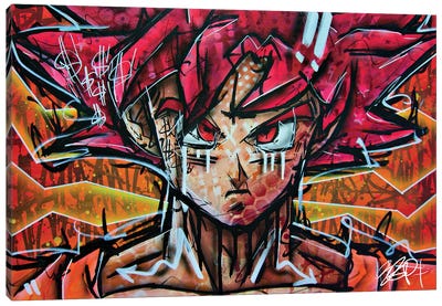 Goku SS God Canvas Art Print - Brian Garcia