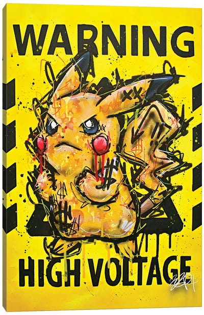 High Voltage Canvas Art Print - Pikachu