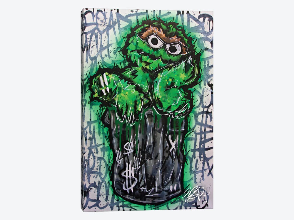Oscar The Grouch by Brian Garcia 1-piece Canvas Art