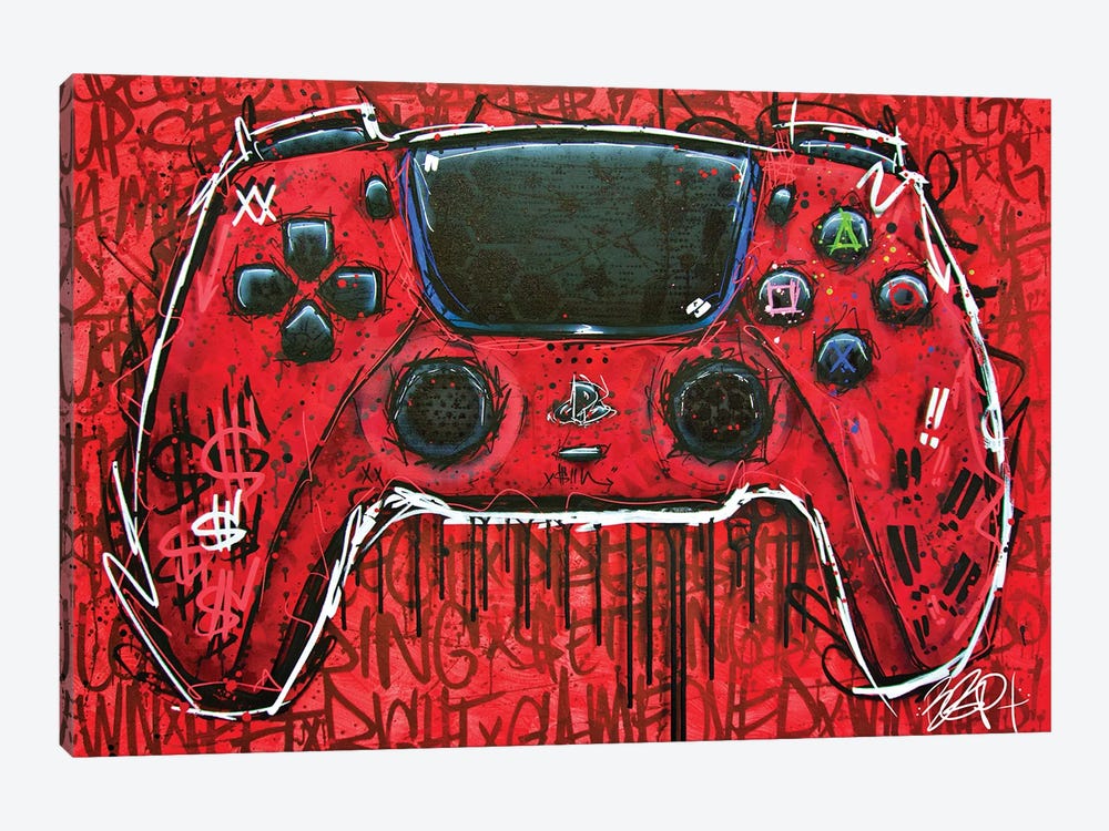 PS5 Red Remote by Brian Garcia 1-piece Canvas Print