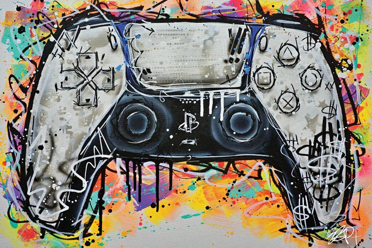 PS5 White Remote by Brian Garcia wall art